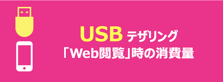 USBテザリング「Web閲覧」時の消費量